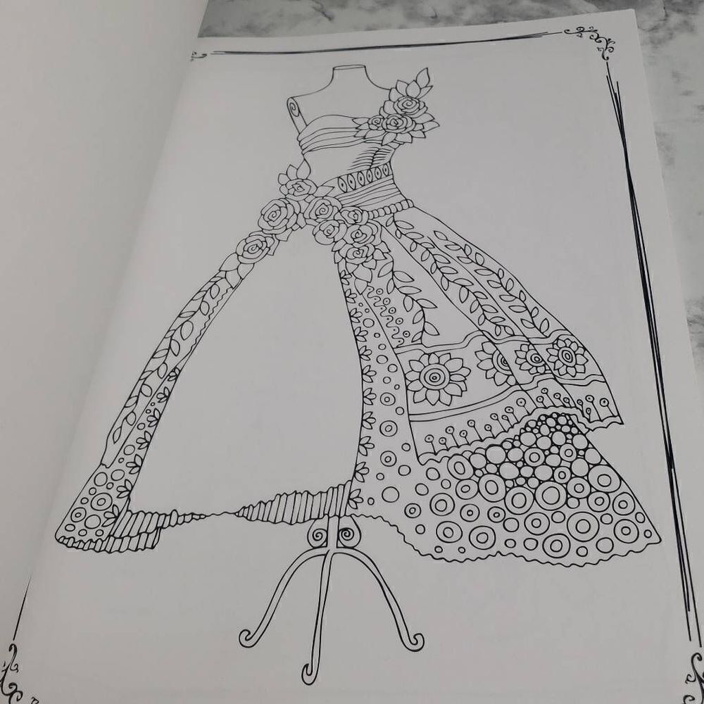 Dresses Advance Coloring Book - Picture 4 of 10